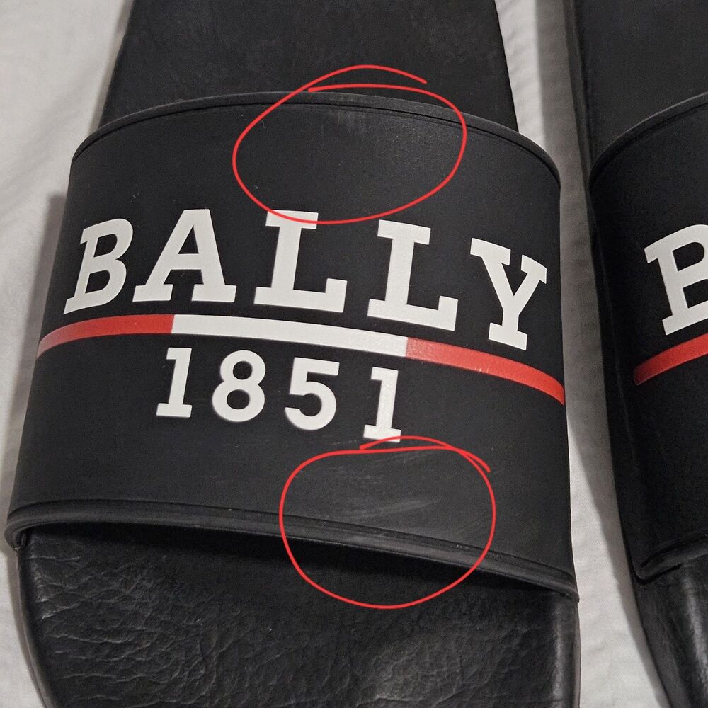 Bally Samuel O Mens Slides Black Size 43 US 10 Slip-on Pool Side Water Resistant - Picture 9 of 13
